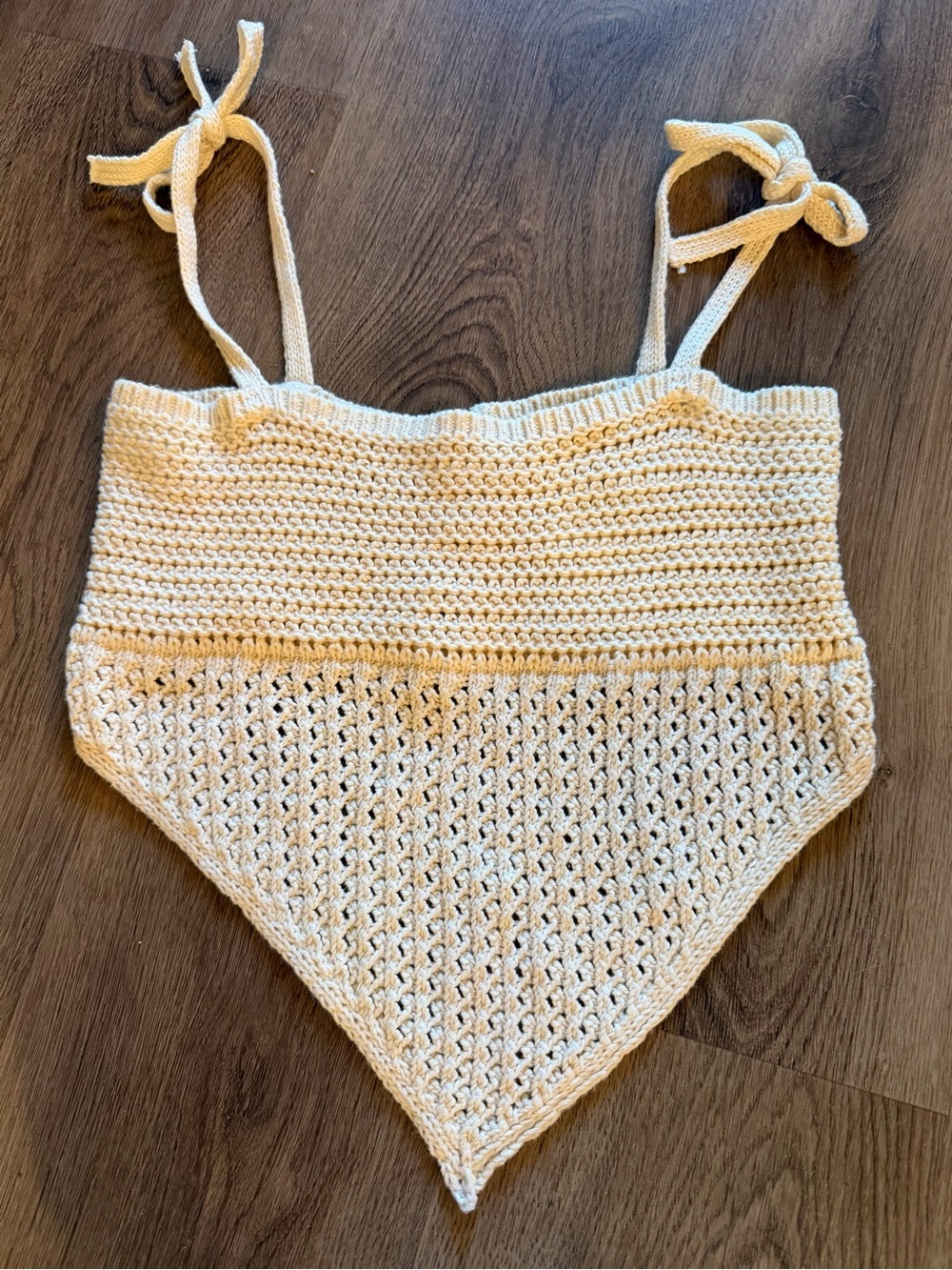 Urban Outfitters Cream Crochet Handkerchief Tank Top